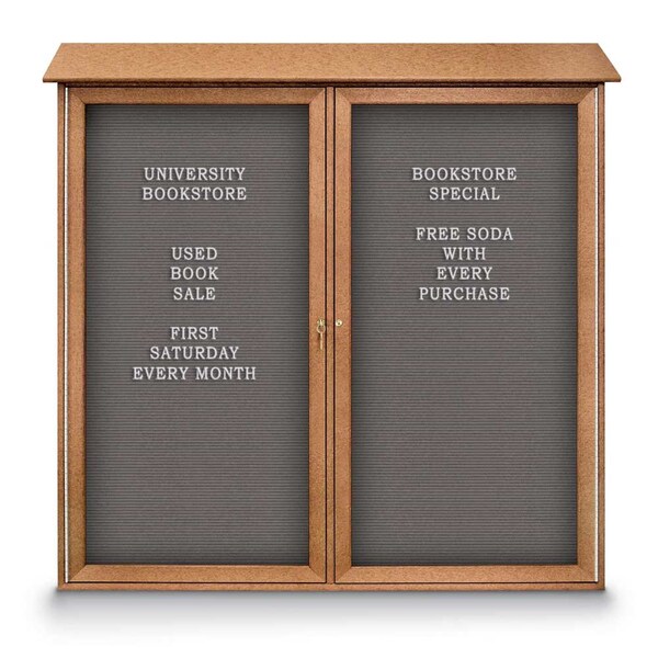 United Visual Products Indoor Enclosed Combo Board, 48"x36", Satin Frame/White Porcelain & Surf UVCB4836-WHTPORC-SURF - main